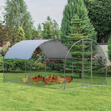 6.2 Feet/12.5 Feet/19 FeetLarge Metal Chicken Coop Outdoor Galvanized Dome Cage with Cover-M