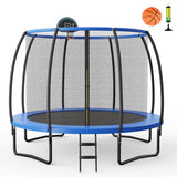 8/10 Feet Recreational Trampoline with Basketball Hoop-12 ft