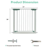 30-32.5 Inch Wide Safety Gate with 30 Inch Scientific Height for Baby and Pet-White