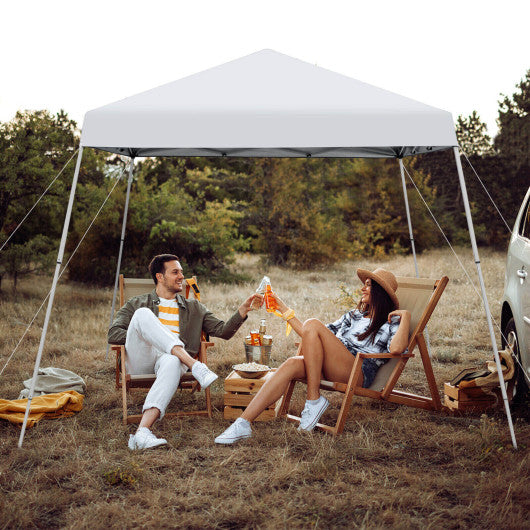 10 x 10 Feet Outdoor Instant Pop-up Canopy with Carrying Bag-White