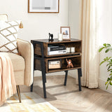1 Piece Stackable Night Stand Shelf Accent Table with Metal Frame