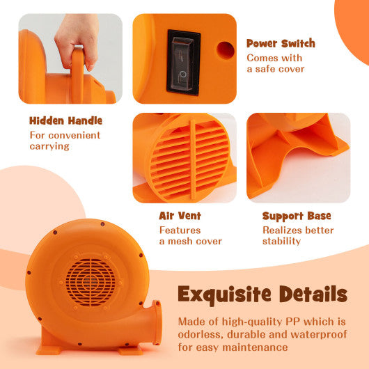 380W Air Blower (0.5HP) for Inflatables with 25 feet Wire and GFCI Plug