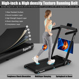 2.25HP 2 in 1 Folding Treadmill with APP Speaker Remote Control-Black