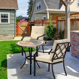 4 Pieces Outdoor Dining Set with Removable Cushions and Rustproof Steel Frame