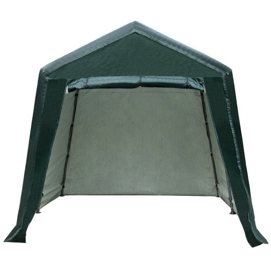 Outdoor Carport Shed with Sidewalls and Waterproof Ripstop Cover-8 x 14 ft