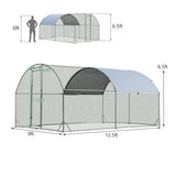 6.2 Feet/12.5 Feet/19 FeetLarge Metal Chicken Coop Outdoor Galvanized Dome Cage with Cover-M