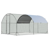 6.2 Feet/12.5 Feet/19 FeetLarge Metal Chicken Coop Outdoor Galvanized Dome Cage with Cover-M