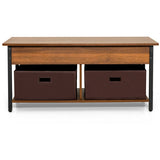 Lift Top Coffee Table Central Table with Drawers and Hidden Compartment for Living Room-Brown