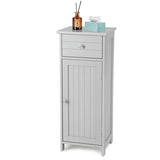 Wooden Bathroom Floor Storage Cabinet with Drawer and Shelf-Gray