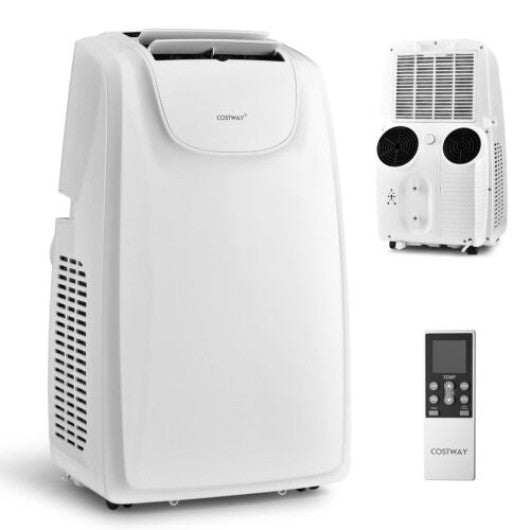 12000 BTU Dual Hose Portable Air Conditioner with Remote Control-White