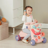 2-in-1 Baby Walker with Activity Center-Pink