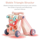 2-in-1 Baby Walker with Activity Center-Pink