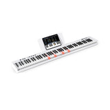 88-Key Folding Electric Lighted Piano Full-Size Portable Keyboard MIDI-White