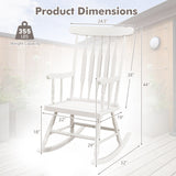 Rocking Chair with Solid Wooden Frame for Garden and Patio-White