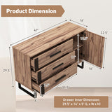 Sideboard Buffet Cabinet Credenza Storage Cabinet with 3 Drawers-Rustic Brown