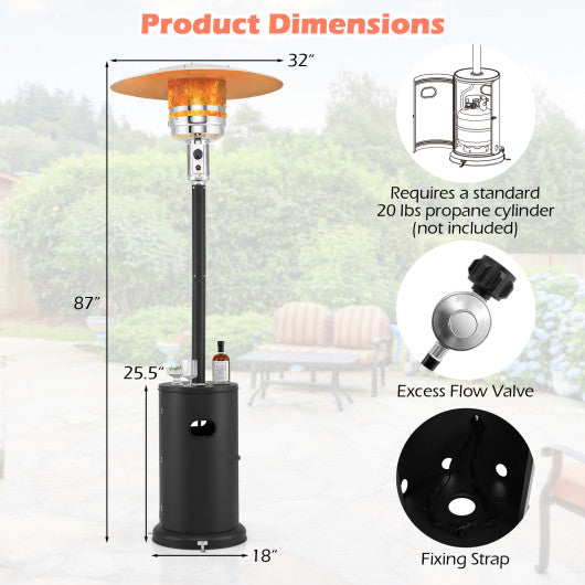 50000 BTU Propane Patio Heater with Round Table Design-Black