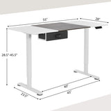 Height Adjustable Electric Standing Desk with USB Charging Port-Gray