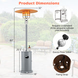 50000 BTU Propane Patio Heater with Round Table Design-Brown