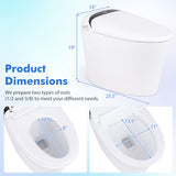 One-Piece Elongated Smart Toilet Bidet 1.28 GPF  Dual-flush
