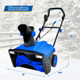 20 Inch 120V 15Amp Electric Snow Thrower  with 180° Rotatable Chute-Blue