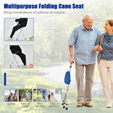 Lightweight Adjustable Folding Cane Seat with Light-Blue