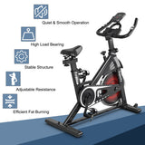 Indoor Silent Belt Drive Adjustable Resistance Cycling Stationary Bike White