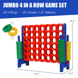 Jumbo 4-to-Score Giant Game Set with 42 Jumbo Rings and Quick-Release Slider-Blue