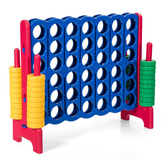 Jumbo 4-to-Score Giant Game Set with 42 Jumbo Rings and Quick-Release Slider-Red