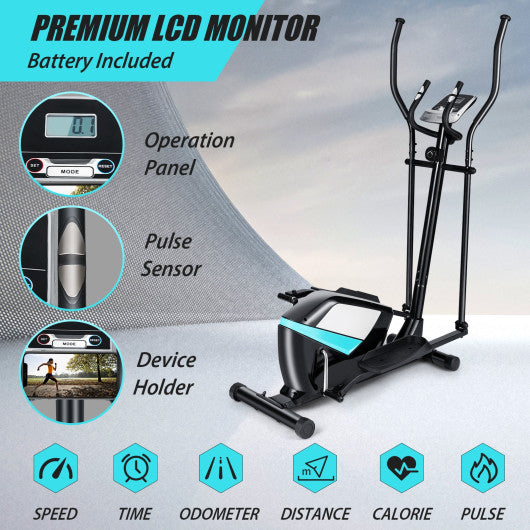 Magnetic Elliptical Machine Cross Trainer with Display Pulse Sensor 8-Level