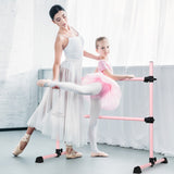 4 Feet Portable Ballet Barre with Adjustable Height-Pink