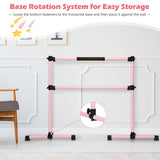 4 Feet Portable Ballet Barre with Adjustable Height-Pink