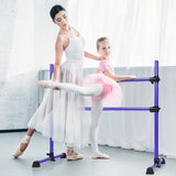 4 Feet Portable Ballet Barre with Adjustable Height-Purple