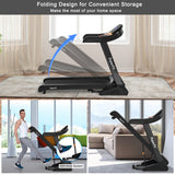 3.75HP Electric Folding Treadmill with Auto Incline 12 Program APP Control