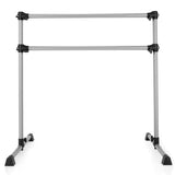 4 Feet Double Ballet Barre Bar with Adjustable Height-Silver