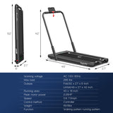 2-in-1 Folding Treadmill with Remote Control and LED Display-Black
