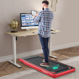 2.25HP 2 in 1 Folding Treadmill with APP Speaker Remote Control-Red