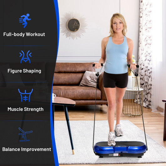 3D Vibration Plate Fitness Machine with Remote Control-Blue