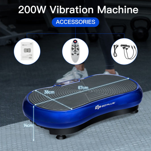 3D Vibration Plate Fitness Machine with Remote Control-Blue