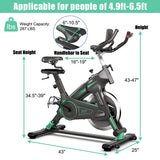 Stationary Exercise Cycling Bike with 33lbs Flywheel for Home