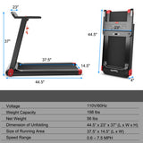 Folding Electric Compact Walking Treadmill with APP Control Speaker-Red