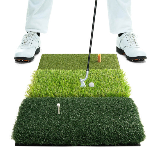 3-in-1 Golf Hitting Mats with 3 Rubber Tees