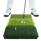 3-in-1 Golf Hitting Mats with 3 Rubber Tees