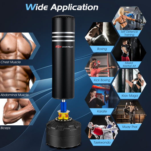 70 Inch Freestanding Punching Boxing Bag with 12 Suction Cup Base