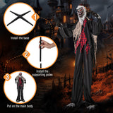 8.2 FT Standing Animatronic Werewolf with Howling Sounds  Red Flashing Eyes and Poseable Arms