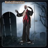 8.2 FT Standing Animatronic Werewolf with Howling Sounds  Red Flashing Eyes and Poseable Arms