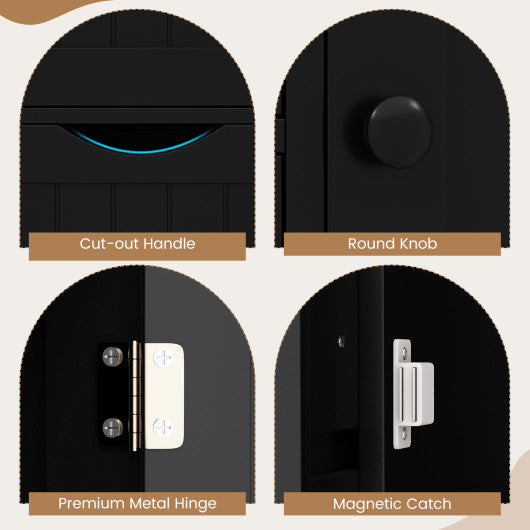 Standing Indoor Wooden Cabinet with 4 Drawers-Black