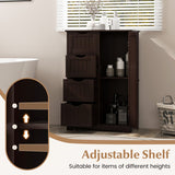 Standing Indoor Wooden Cabinet with 4 Drawers-Brown