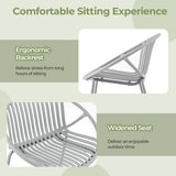 All Weather PP Patio Conversation Set with Round Coffee table and 2 Chairs-Gray