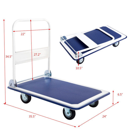 660 Pounds Folding Platform Cart Dolly Hand Truck