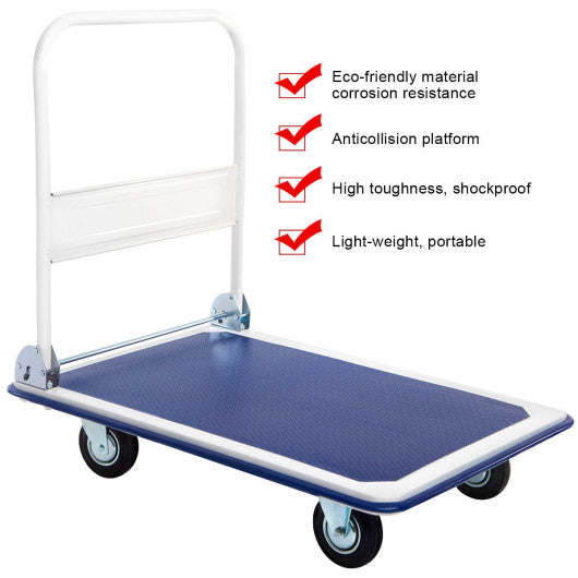 660 Pounds Folding Platform Cart Dolly Hand Truck